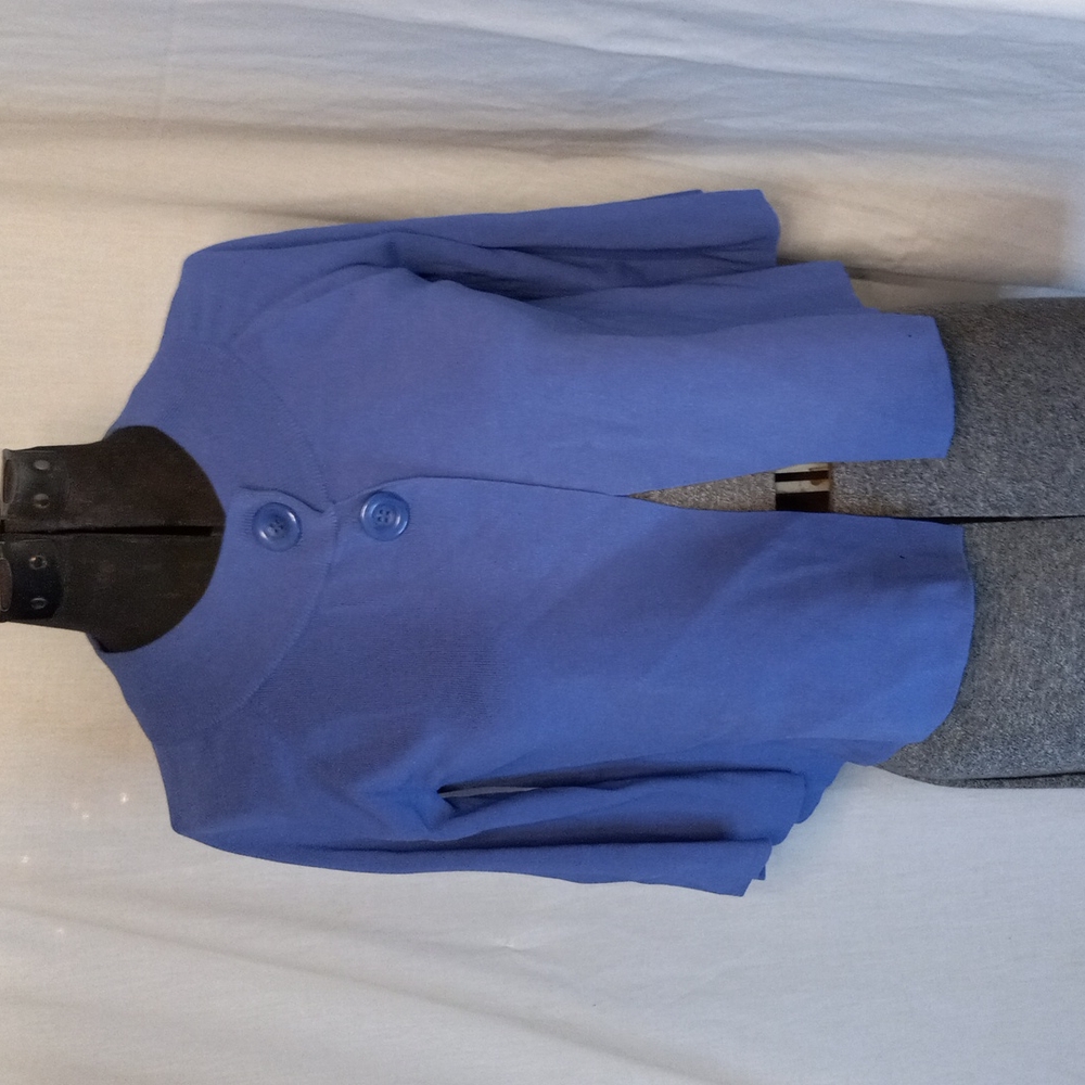 3/4 sleeve cable and gauge top button cardigan